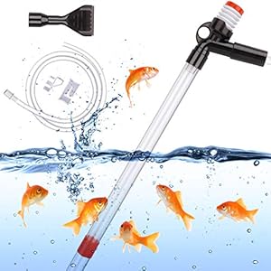 ECOSI Pulizia Acquario Ghiaia, Sifone Acquario Aspirapolvere Changer Acqua e Lavaggio di Sabbia con Pulsante Pressione Aria