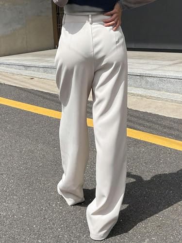 Image of KOTTY Women's High Rise Viscose Rayon Straight Fit Korean Trouser