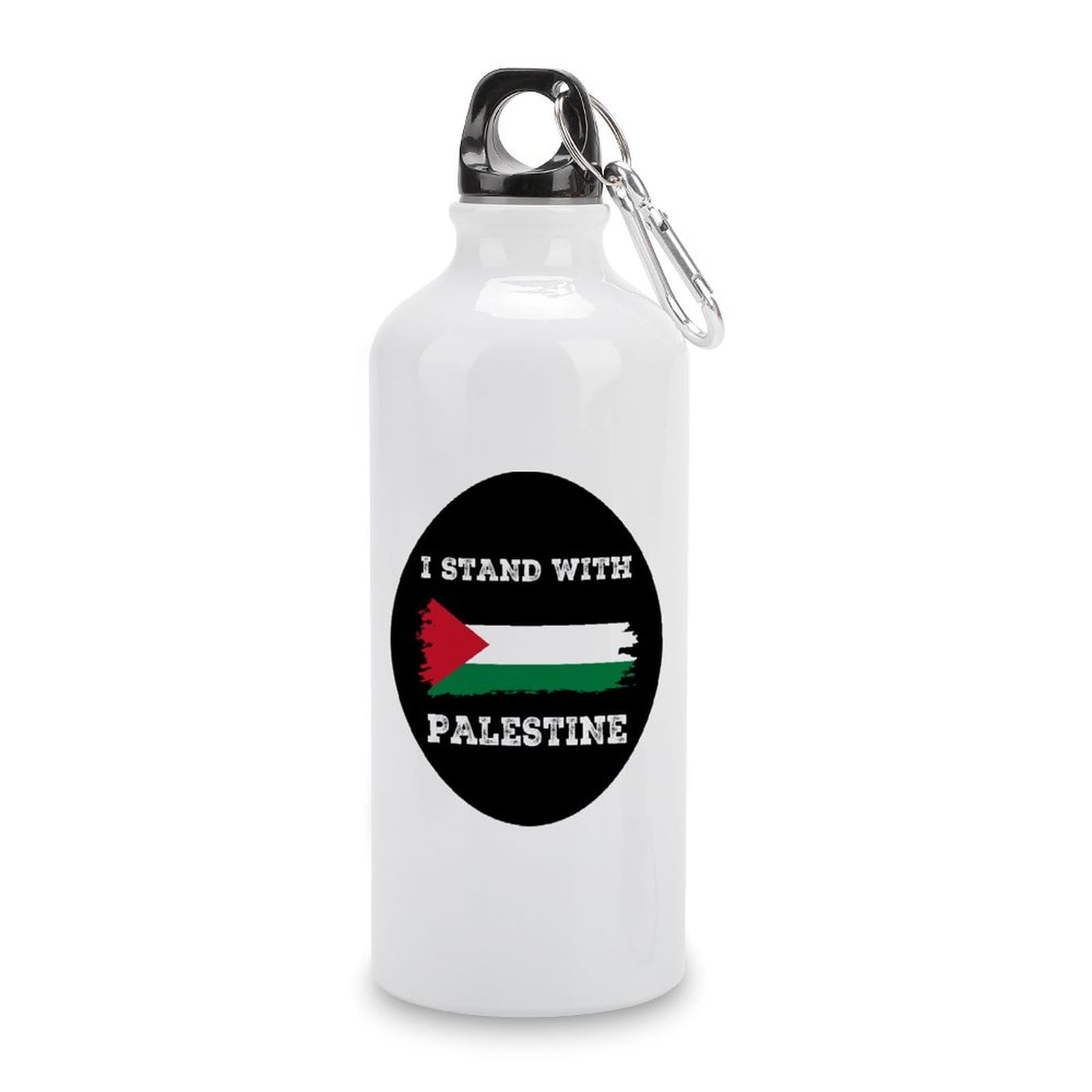 I Stand with Palestine Water Bottles Palestine National Flag Aluminum Water Bottle 20 OZ Portable Bike Water Bottle for Cycling Fitness Sports Fits Most Bike Cages