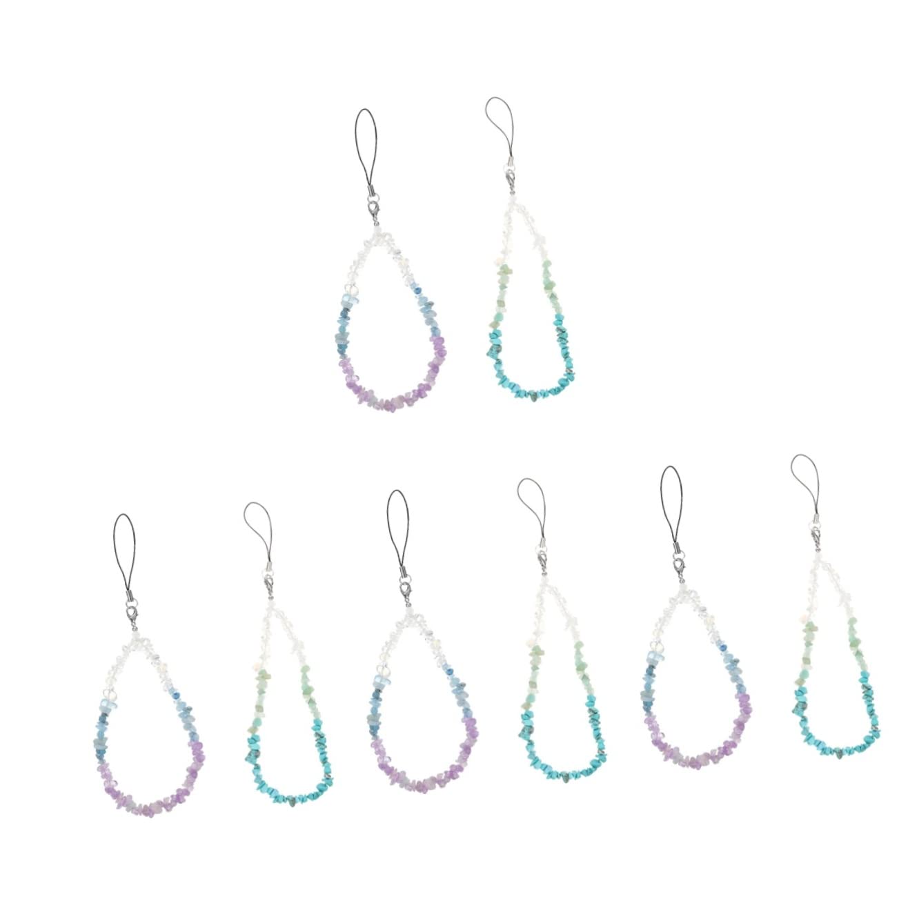 Gadpiparty 8 Piezas cordón de teléfono de cristal correas de teléfono para exteriores correa para teléfono móvil con cuentas decoración teléfonos móviles encanto del teléfono natural pulsera