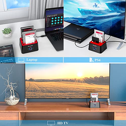 Wavlink Usb 3.0 To Sata External Hard Drive Docking Station,Usb C Hard Drive Duplicator For Dual 2.5/3.5 Inch Ssd Hdd Sata Ⅱ/Ⅲ Support Tool-Free& 2×16Tb &Uasp With Offline Clone,Inculde Power Adapter #TOP5