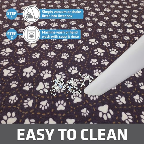 Image of Drymate Original Cat Litter Mat, Contains Mess from Box for Cleaner Floors, Urine-Proof, Soft on Kitty Paws -Absorbent /Waterproof- Machine Washable, Durable (USA Made) (20aa‚¬A x 28aa‚¬A) (Paw Path Tan)