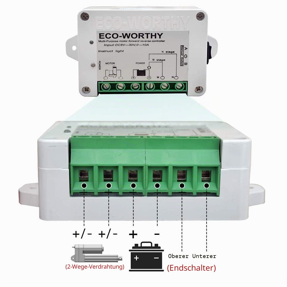 DCHOUSE Linearer Stellantrieb 12V Gleichstrom 350 mm, kabellose Fernbedienungs-Kit, 2 Stück