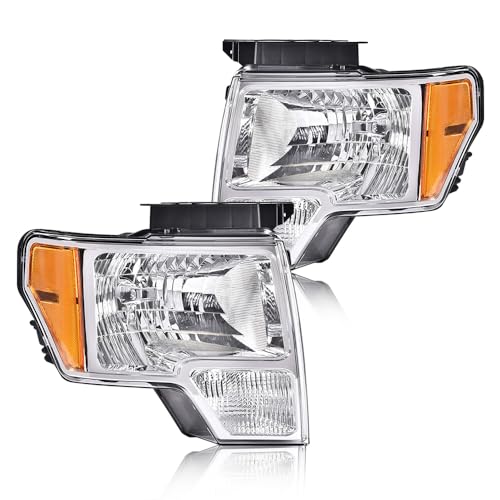 Image of GRAND ORANGE Headlights Assembly Compatible with 2009-2014 Ford F150 Headlamps Driver & Passenger Side DL3Z13008A DL3Z13008B DL3Z13008EB DL3Z13008EC FO2503289 FO2502289