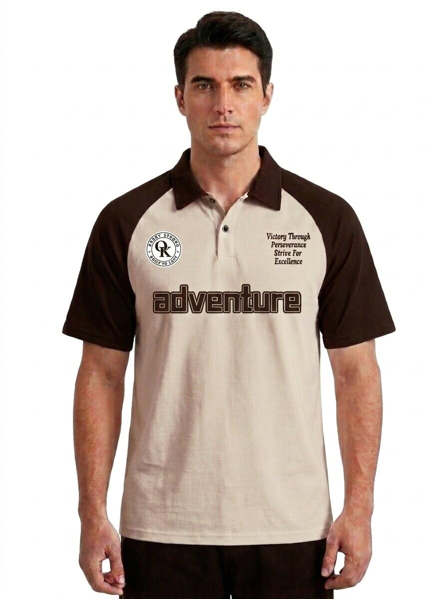 ColorChakra Men's Beige Cotton Polo T-Shirt - Image 1