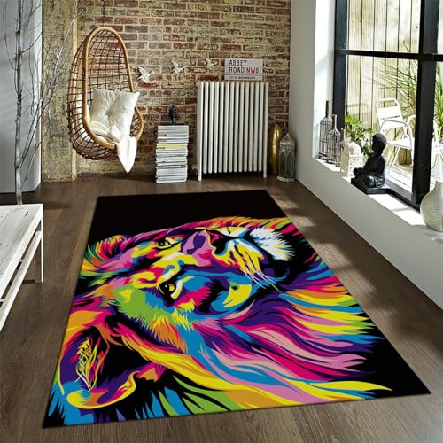 Tapis antidérapant lion graffiti pour sécuriser le sol - 2