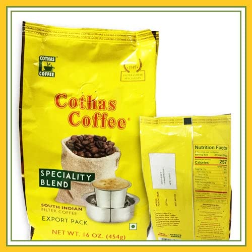 Cothas Coffee South Indian Filter Speciality Blend Coffe Powder 1 Lbs / 454g (Pack of 1)