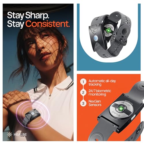 Image of HEALBE Calorie Tracker, Automatic Calorie Intake Smart Band with App, Screen-Free Activity Tracker, Health Tracker, Sleep, Hydration, Stress, 24 /7 Heart Rate, 5 ATM Waterproof