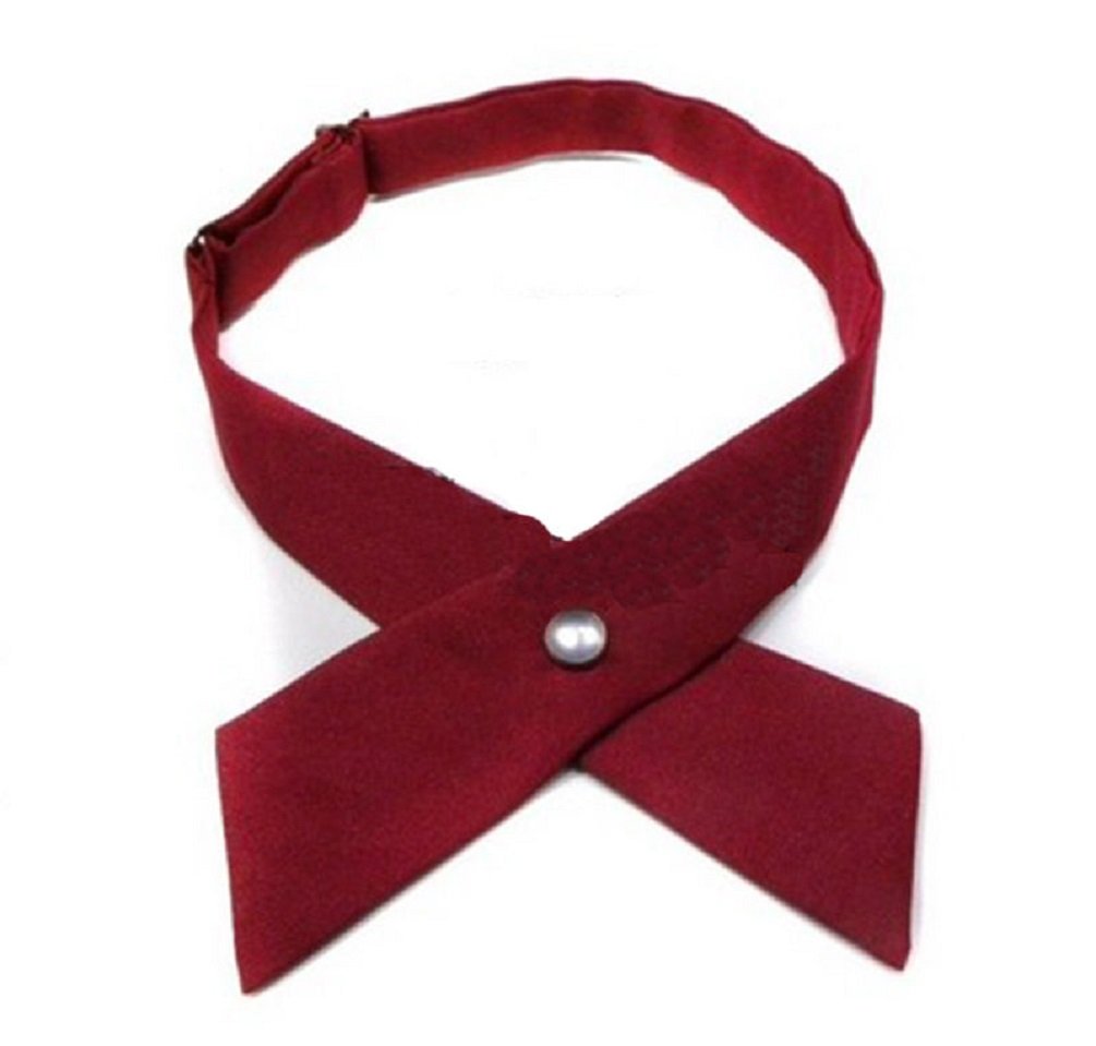 L&L® Unisex Cross Bowtie Mens Necktie Cravat Bow Pre Tie Adjustable bow tie UK (Wine red)