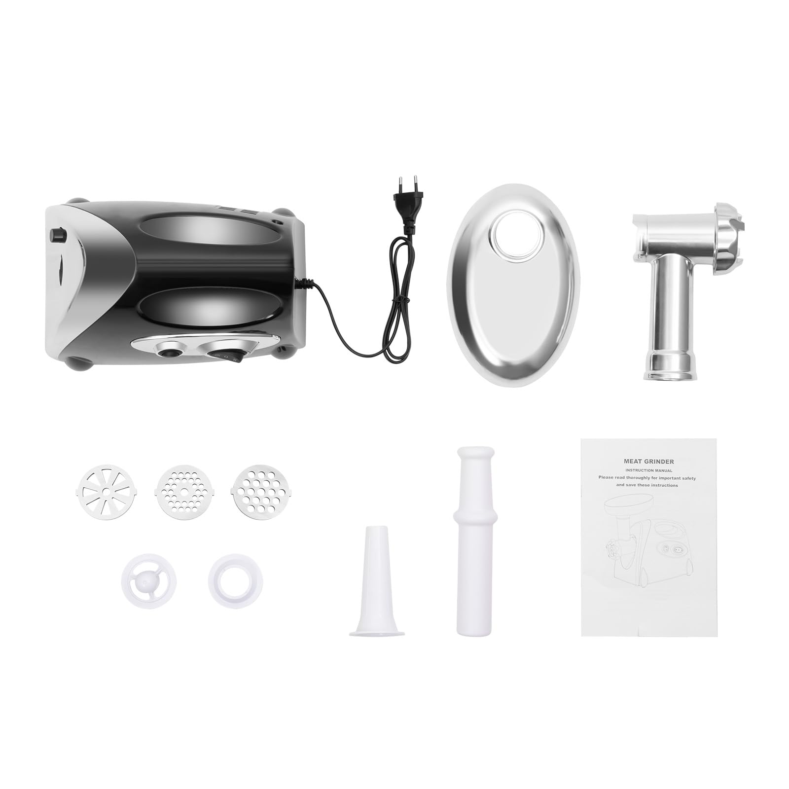 Tritatutto Carne Elettrico, Macchina per Tritare Carne, Tritatutto Multifunzionale, Accessori Completi, Lame Acciaio Inossidabile, Sicurezza Auto-Stop, Compatta, Cucina Casa, Ristorante, Hotel