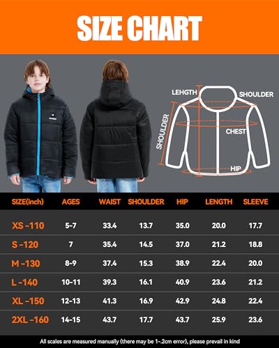 Image of CYCYHEAT Kids Heated Jacket - Boys and Girls Heating Jackets Hoodie Coat With Battery Pack Heated Clothing for Skiing