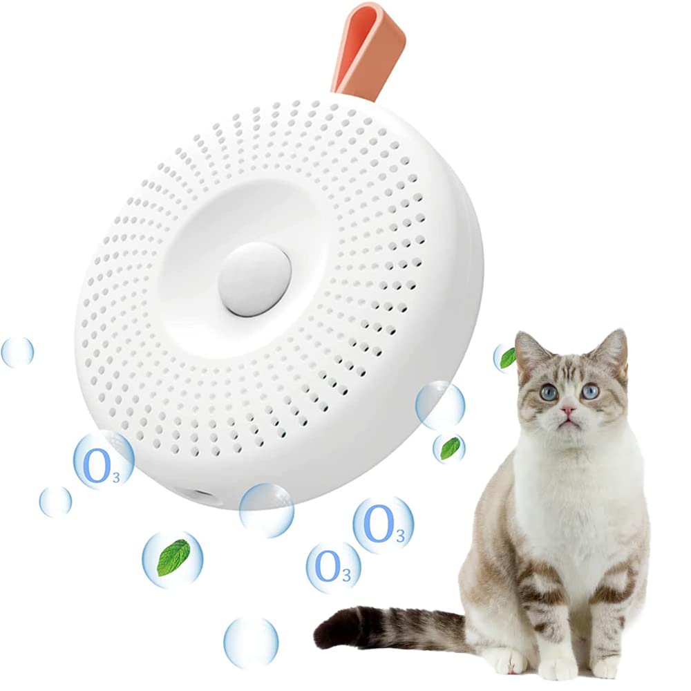 Cat Litter Box Deodorizer 2600mAh, Automatic Pet Odor Eliminator, Neutralizer, 99.9% Dust-Free, Long Battery Life, for All Kinds of Litter Box, Bin, Bathroom Wardrobe, and Small Area.
