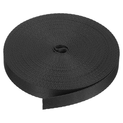 PATIKIL 12 Yard Webbing, 5/8 Inch Polypropylene Webbing Strap Heavy Webbing Roll Chair Straps for Indoor Outdoor Climbing DIY Crafting, Black