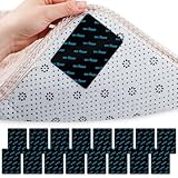 elzle 16 Stück Antirutschmatte für Teppich, Waschbar and Wiederverwendbare Teppich Antirutschunterlage, Doppelseitige Teppich Klebeband, für Eckenfixierung auf Fliesen, Parkett & Laminat