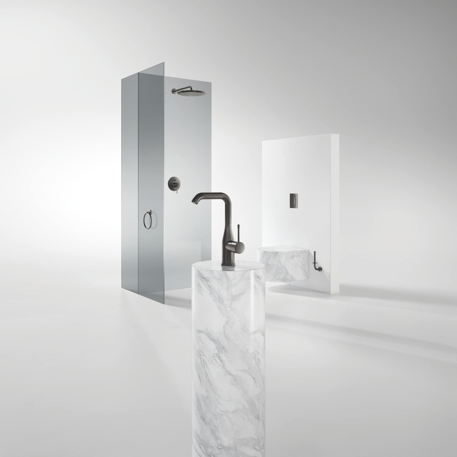 Grohe Essentials Handtuchring, Farbe: Dunkelgrau (Brushed Hard Graphite)