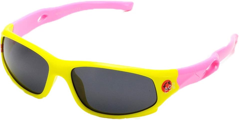 Kids Sport Sunglasses Boys Girls Flexible TR90 Silcon Polarized UV400 Age 3-14 VIVIC(yellow/pink)