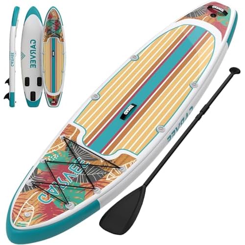 Garvee Inflatable Stand Up Paddle Boards Yoga Board with Premium SUP Paddle Board Accessories, Ultra-Light Wide Stable Design, Non-Slip Comfort Deck f