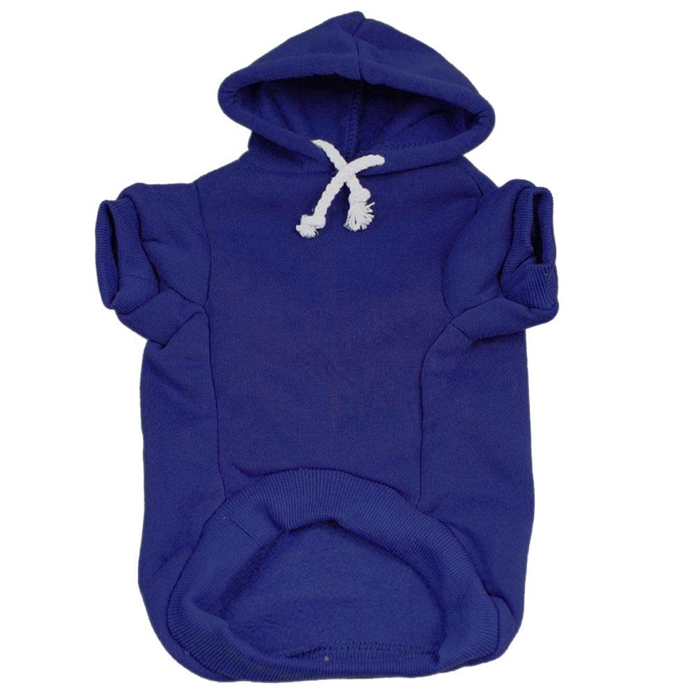 Mom's Lucky Charm Dog Hoodie Fleece Lined Pullover Sweatshirt with Leash Hole (Royal Blue, 5X-Large 985)
