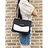 Michael-Kors-Regina-Medium-Black-White-Signature-MK-PVC-Leather-Flap-Shoulder-Bag-Handbag Michael Kors Regina Medium Black White Signature MK PVC Leather Flap Shoulder Bag Handbag