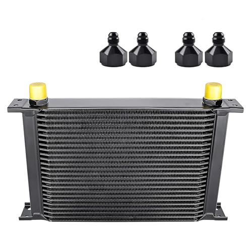 EVIL ENERGY 25 Row Oil Cooler, 10AN Stacked Plate Transmission Engine Cooler Universal British Radiator Aluminium Black by EVIL ENERGY - Used condition - US$95.39