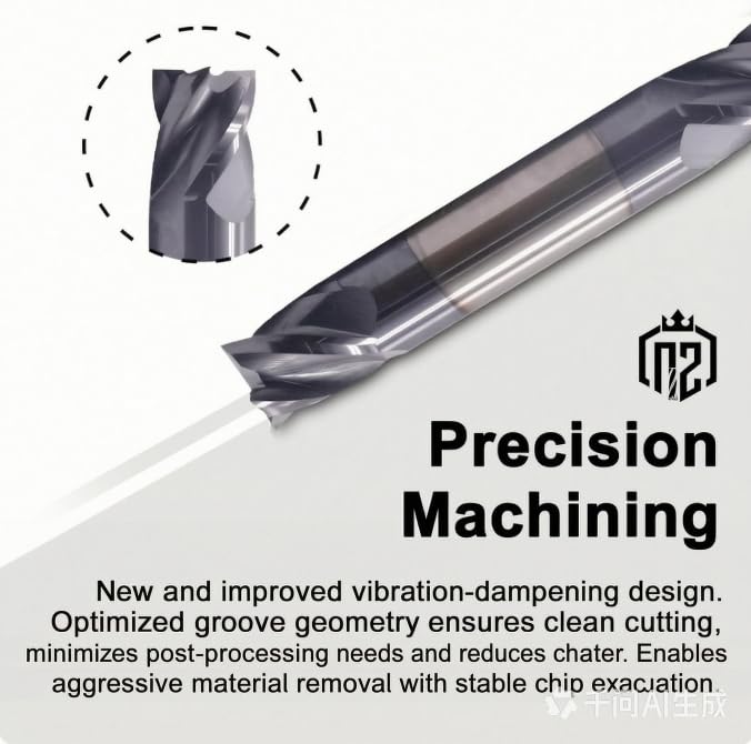 Image of NZ 1 /4 inch 4-Flute Double-Ended Square End Mills, CNC Milling Bits AlTiN-Coated Solid Carbide for Alloy Steel, Hardened Steel & Stainless Steel | 5-Pack