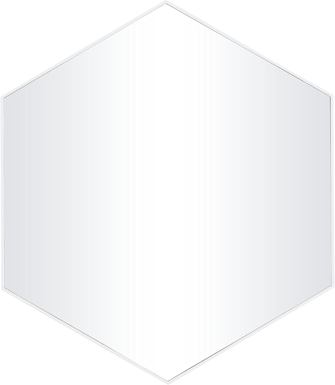 Deco 79 Contemporary Wood Wall Framed Mirror for Bedroom, Bathroom Or Entryway, Over Mantel, Couch or Console Table, 21" x 24", White Hexagonal White 24"L x 21"W