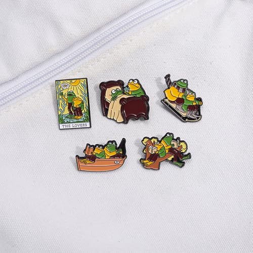 Funny Animal Enamel Pins Set Corgi Frog Goose Cat Themed Badge Pins for Backpack Novelty Lapel Pins for Clothes Cartoon Brooches for Hats Bags Jackets3