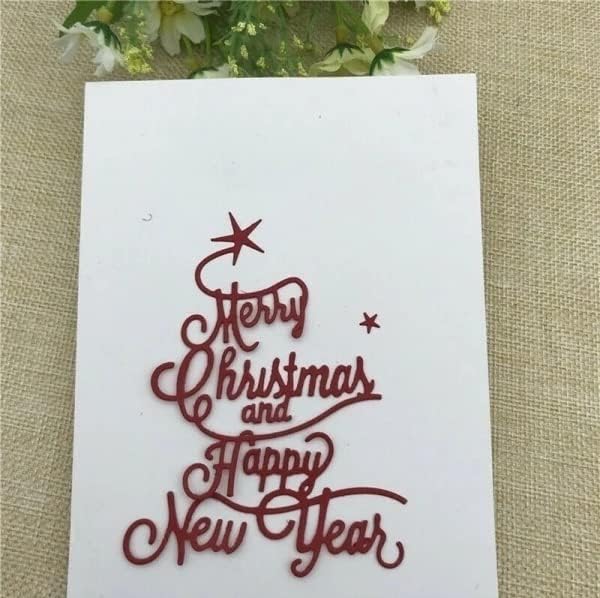 Miniatura 5 de Troqueles de metal para árbol de Navidad, troqueles de corte de árbol de Año Nuevo, plantillas de corte de tarjetas, plantillas de papel para