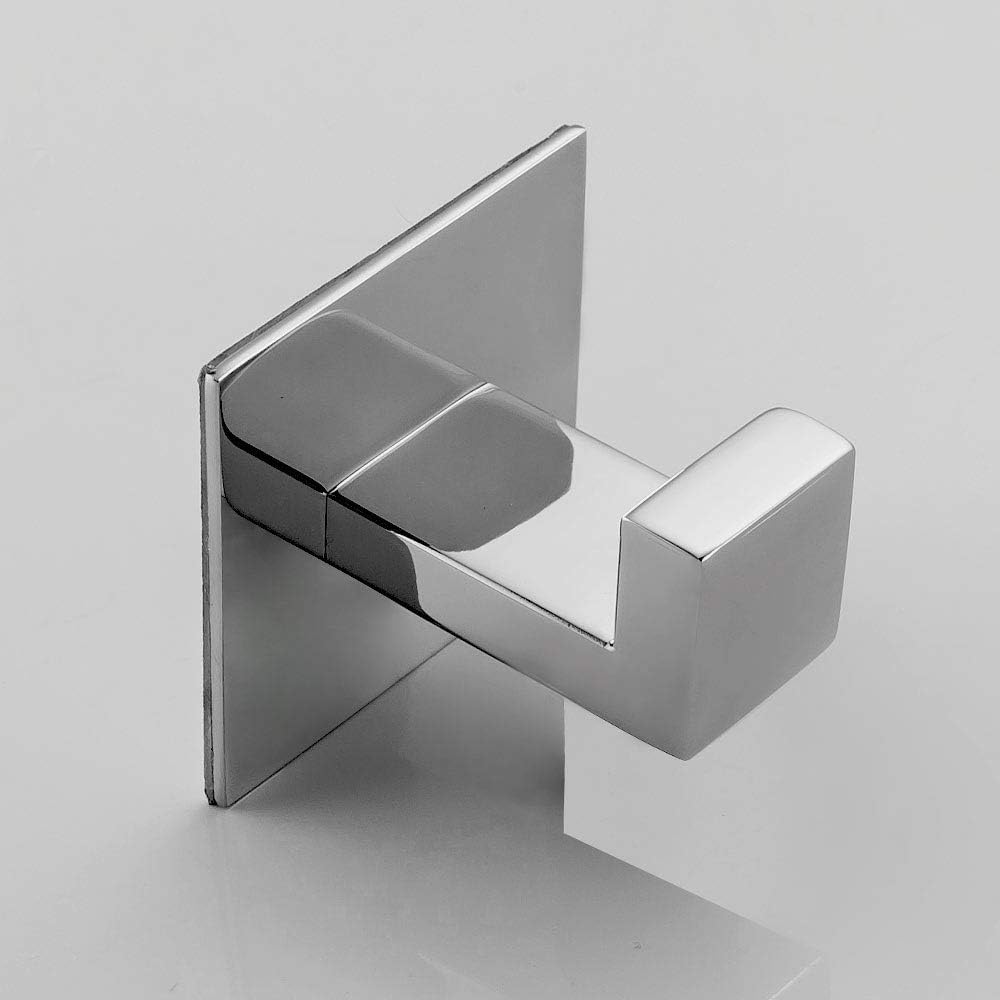 Gancio Quadrato per Asciugamani Robusto e Stabile Gancio Autoadesivo per Cappelli e Cappotti in Acciaio Inossidabile Ganci Adesivi impermeabili per Accessori da Cucina e Bagno (Cromato, 4 pezzo)