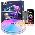 NoxLumina LED Neon Rope Lights, 16.4Ft RGB LED Strip Lights with App and Remote Control, Music Sync Outdoor IP67 Waterproof Flexible DIY Design LED Lights for Bedroom Living Room, Party Decor