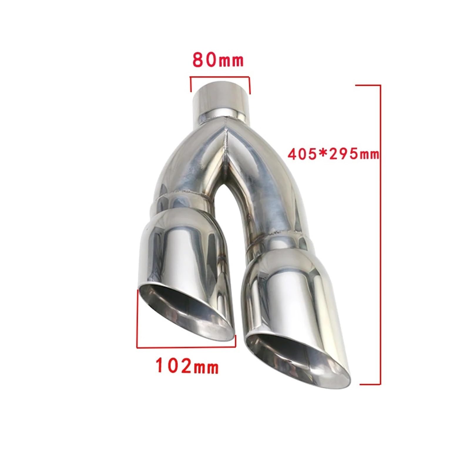 Terminali Di Scarico Doppi In Acciaio Inossidabile Interfaccia Da 80 Mm Uscita Da 102 Mm Tubo Di Scarico Per Auto Terminale Di Scarico Accessori Doppia Terminale Scarico
