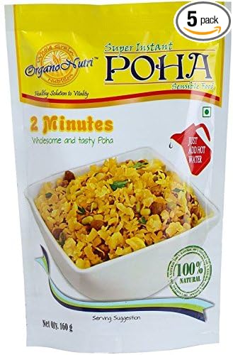 OrganoNutri - Super Instant Rice Poha - Instant Breakfast (5 Packs/ 800g)