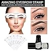 Eyebrow Stamp Stencil Kit, One Step Brow Stamp Shaping Kit, Eyebrow Definer, with 6 Reusable Eyebrow Stencils, Hairline Shadow Powder Stick