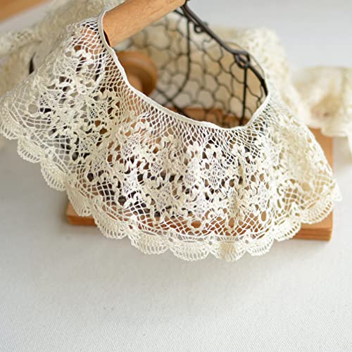 2 Meters 3.15" Width Ruffled Lace Fabric Elastic Lace Trim Crocheted Ribbon For Garment Sewing Curtain Decoration #TOP3