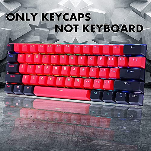 Image of Guffercty kred GTSP 61 Red Keycaps 60 Percent Keycap Set PBT OEM Ducky Keycap With Key Puller Fit For Cherry MX Switches Mechanical Gaming Keyboard (Milan A