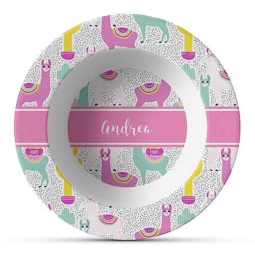 Personalized Llamas Plastic Bowl - Microwave Safe - Composite Polymer