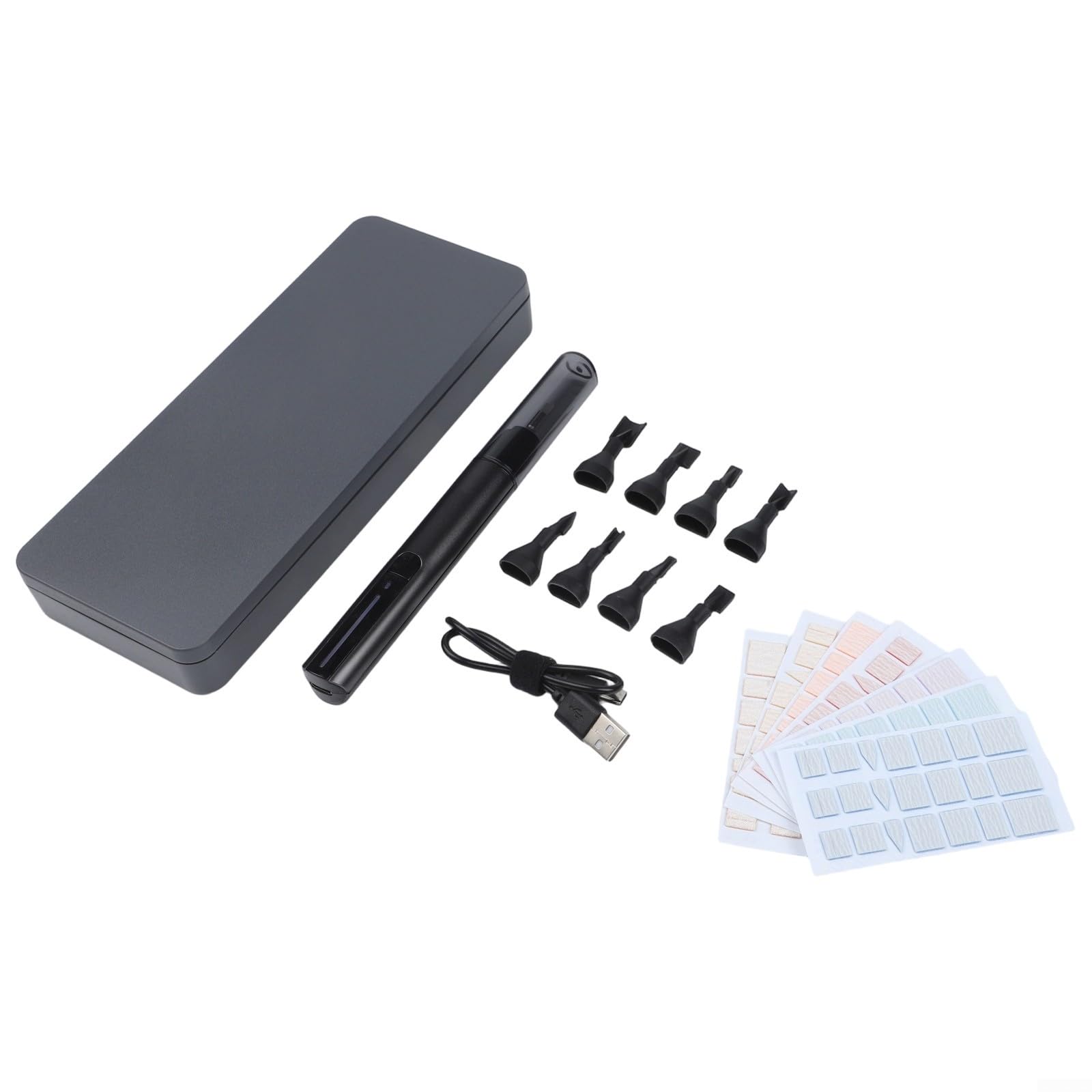 für Mini Elektrischer Polierstift mit 8 Nylon Schleifbits, 5400 U/min Rotationsschleifer für 3D-Druck und Modellbauer, 7 Körnungen von 180 bis 1200 für Swift