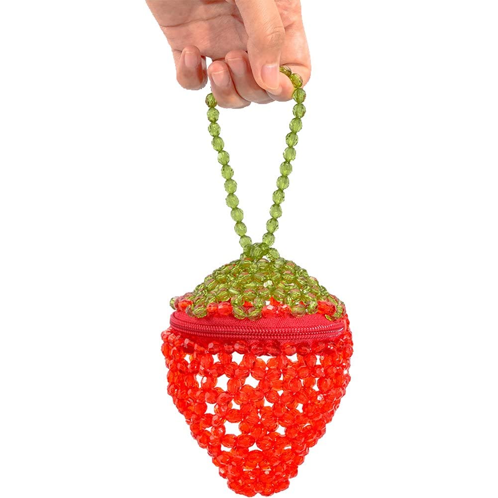 Sac fraise en perle mignon à bandoulière pour look tendance
