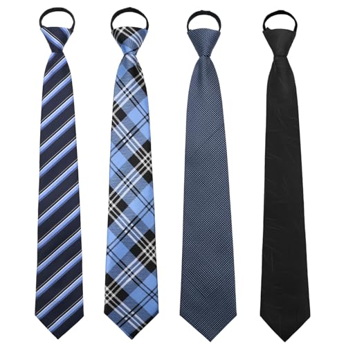 Image of Mens Tie Pre-tied Adjustable Men's Neckties, Zipper Ties for Men Accessories Business Wedding Party