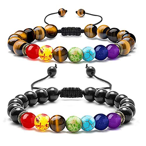 Bracciale Chakra In Pietre Vere WICCSTAR - Per Yoga, Reiki Ed Equilibrio Energetico - Foto 3