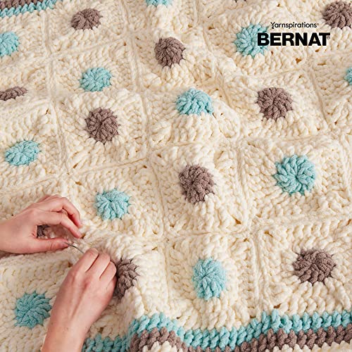 Image of Bernat BABY BLANKET BB Blue Twist Yarn - 1 Pack of 10.5oz /300g - Polyester - #6 Super Bulky - 220 Yards - Knitting /Crochet