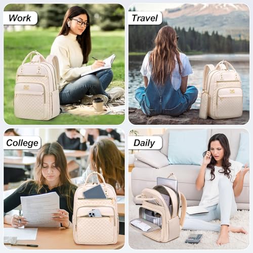 Image of Tealari Laptop Backpack for Women,15.6 Inch Laptop Backpack for Work,Waterproof Travel Backpack,College Bookbag with Wallet