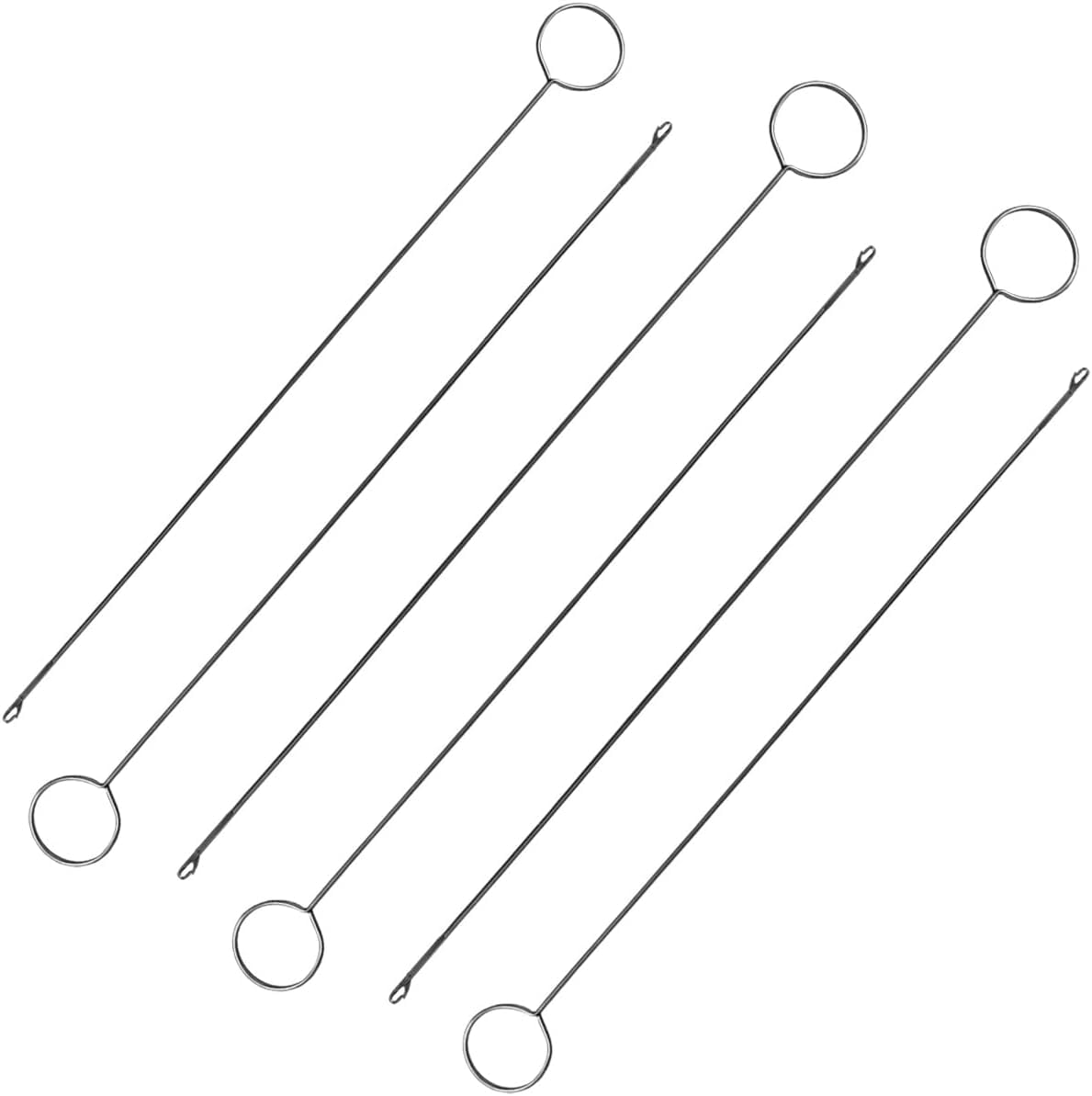 Sewing Tool, 6-Piece Set - Needle Hooks with Latch for Fabric Tube Strips DIY, Sewing Loop Turner Hook, Stainless Steel Loop Turner Hook for Fabric, Strips (10.4 Inch)