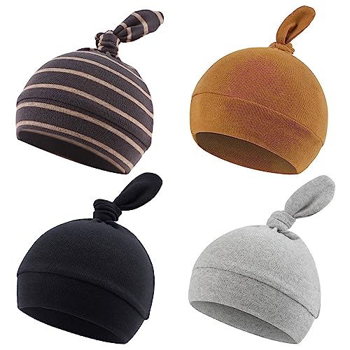 Image of Newborn Hats for Boys Cotton Newborn Beanies Autumn Winter Infant Baby Girls Hat 0-12 Months