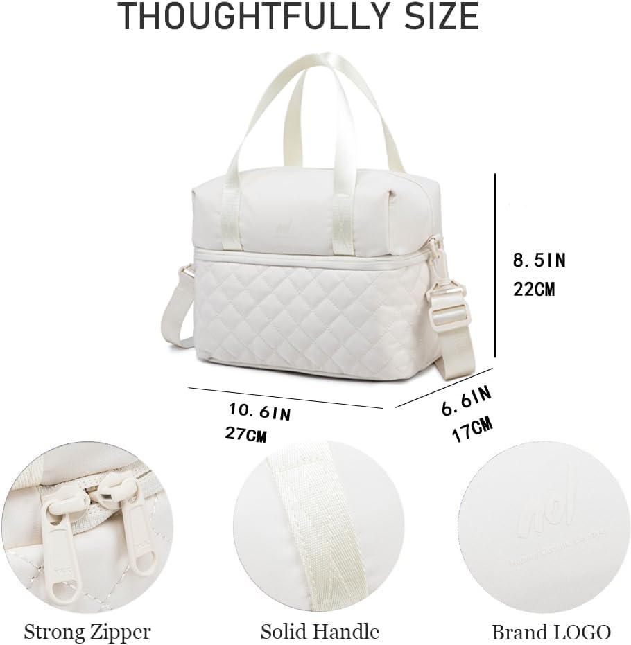 Miniatura 3 de NOL Natural Organic Lifestyle Bolsa de almuerzo reutilizable para mujer, a prueba de fugas, con aislamiento medio, de nailon, con correa desmontable