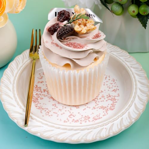Image of Rose Gold Sanding Sugar Sprinkles, 4.6 oz Edible Sparkling Sugar Crystals for Baking Topping, Cupcakes, Cookies, Ice Cream & Cake Decorating, Wedding Party Valentines Romantic Birthday Supplies