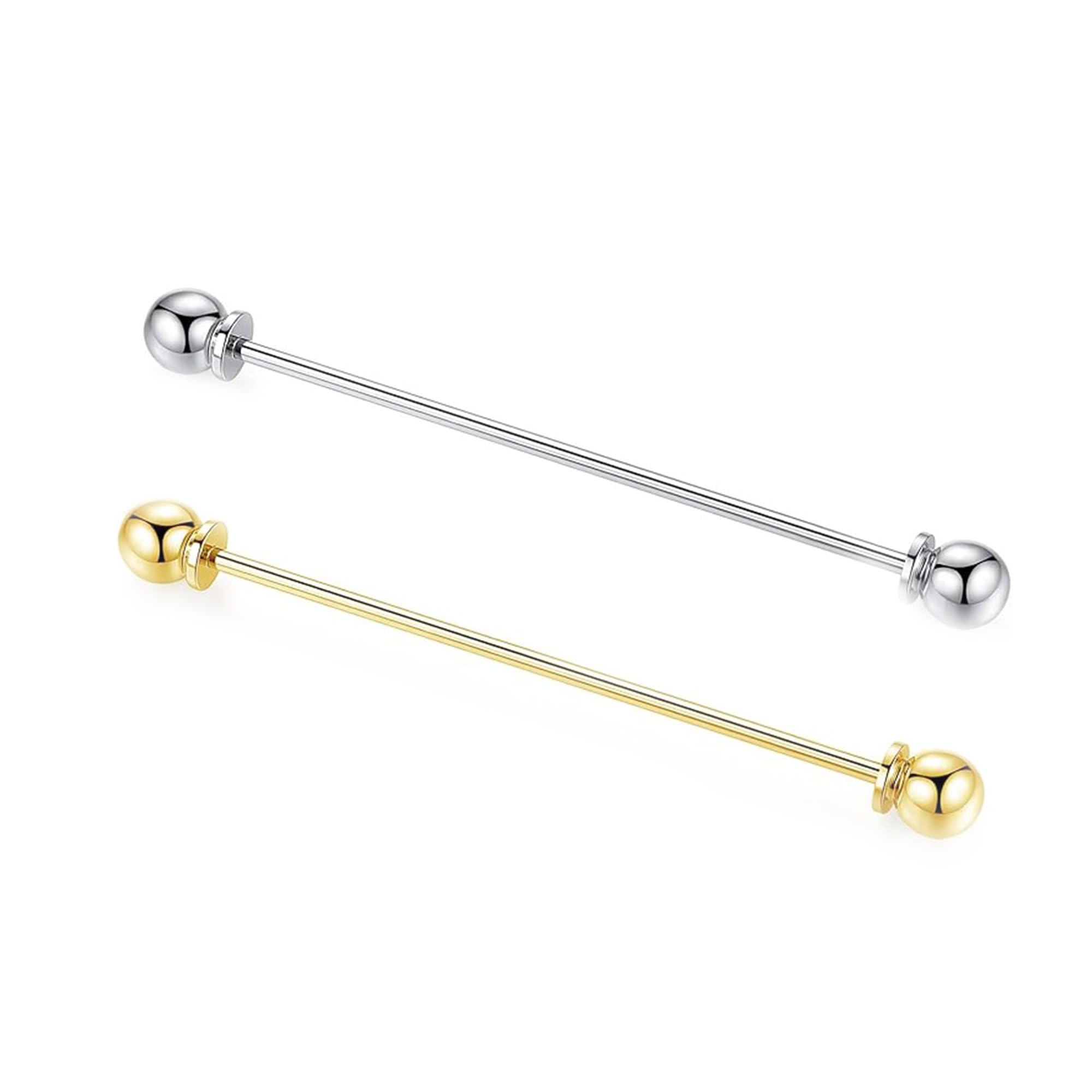 Barra Broche de Cuello de Camisa Pin de Corbata Clip Metal de Plata Camisa Corbata Pins Clip Alfiler De Cuello De Camisa Clip De Corbata Con Cadenas para Camisa Hombres