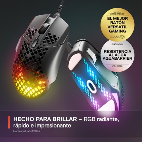 Image of SteelSeries Aerox 5 - Holey RGB Gaming Mouse - Ultra-lightweight Water Resistant Design - 18K DPI TrueMove Air Optical Sensor