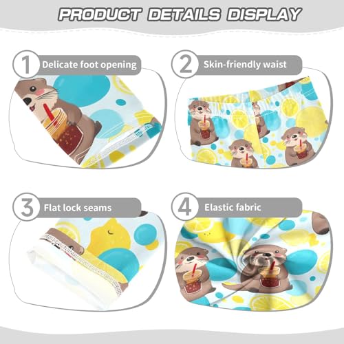 ALAZA Girls' Leggings Children's Yoga Pants Skinny Printed Dance Otter Lemon Cute Comfortable 4T2