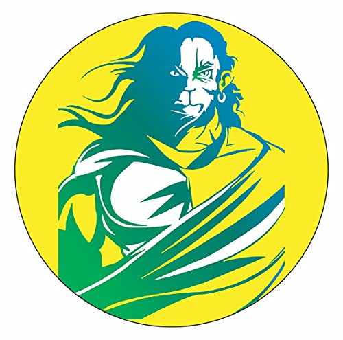 Image of CVANU Pawanputra Hanuman God Sticker for Scooty, Bike- All Two Wheeler Vehicle Vinyl Decal Size (11cm X 11cm) Multicolor